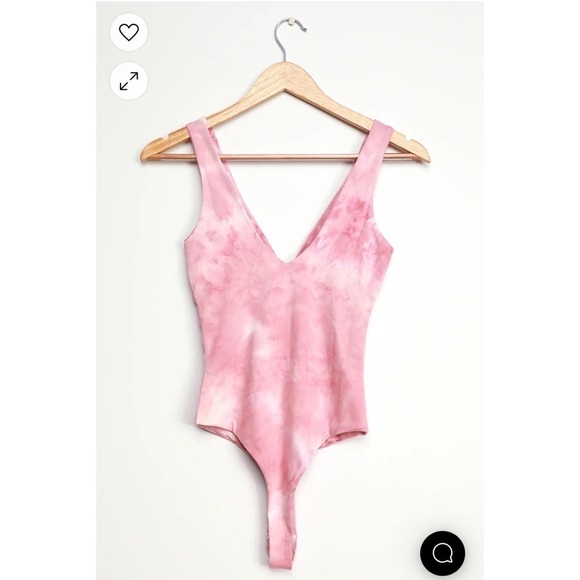 NWT LULUS Wildlife Dusty Pink Tie Dye Bodysuit Size L - Picture 6 of 11